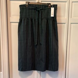 Draper James paperbag waist skirt XL green/black